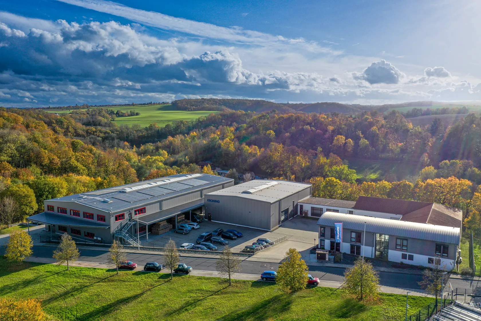 Luftaufnahme des Firmengeländes in Dohna